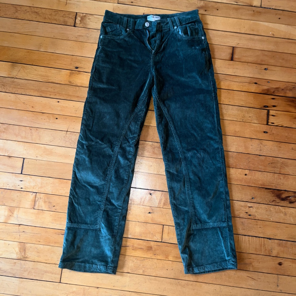 Free People Forest Green Corduroy Pants